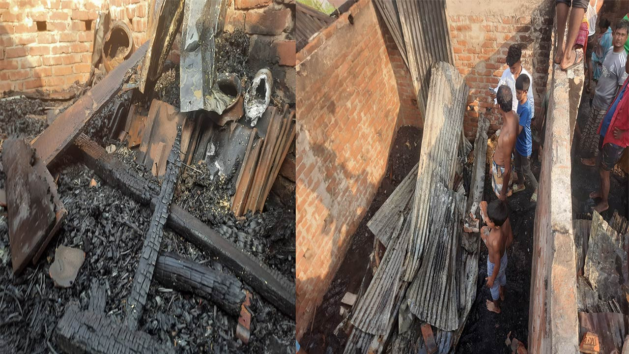 নওগাঁর রাণীনগরে বসতবাড়িতে অগ্নিকান্ড