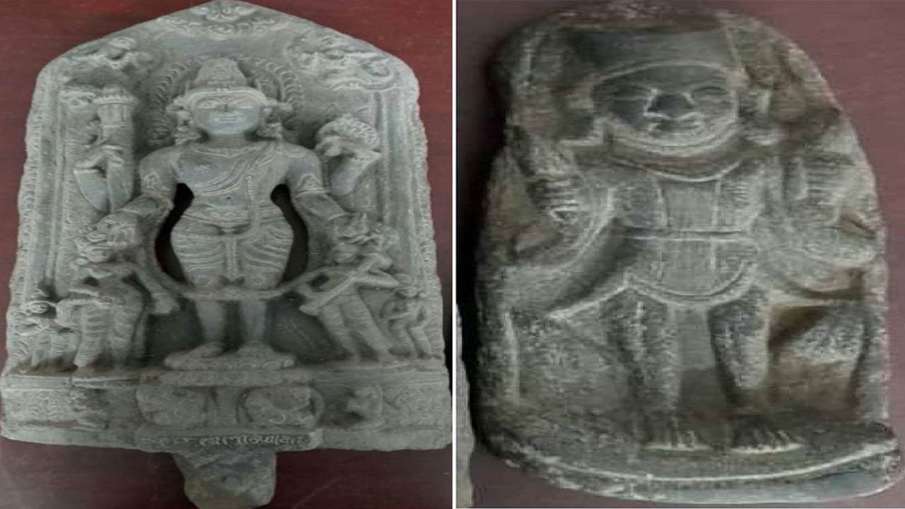 বগুড়ার শেরপুরে দু’টি কষ্টি পাথরের বিষ্ণু মূর্তি উদ্ধার