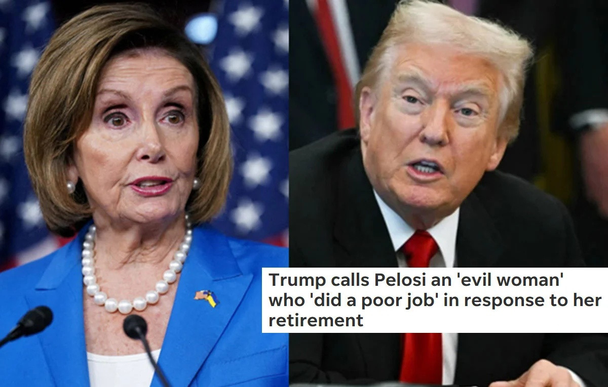 অবসরের ঘোষণার পর ন্যান্সি পেলোসিকে ‘শয়তান মহিলা’ বললেন ট্রাম্প