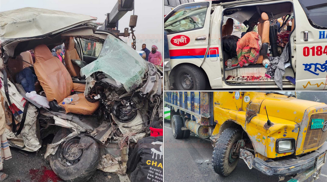 ফরিদপুরের ভাঙ্গায় ট্রাক-অ্যাম্বুলেন্স মুখোমুখি সংঘর্ষে নিহত ৩