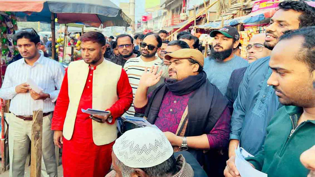 বগুড়ার দুপচাঁচিয়ায় দাঁড়িপাল্লায় ভোট চেয়ে এনসিপি’র গণসংযোগ