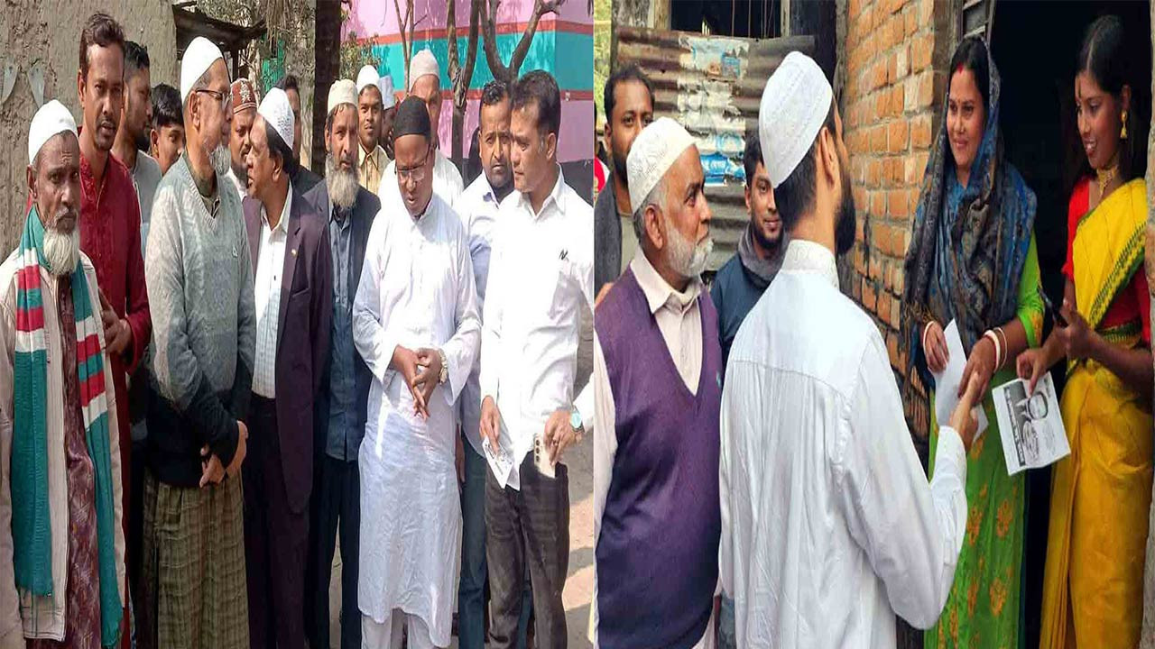 বগুড়ার দুপচাঁচিয়ায় বিএনপি ও জামায়াত প্রার্থীর গণসংযোগ