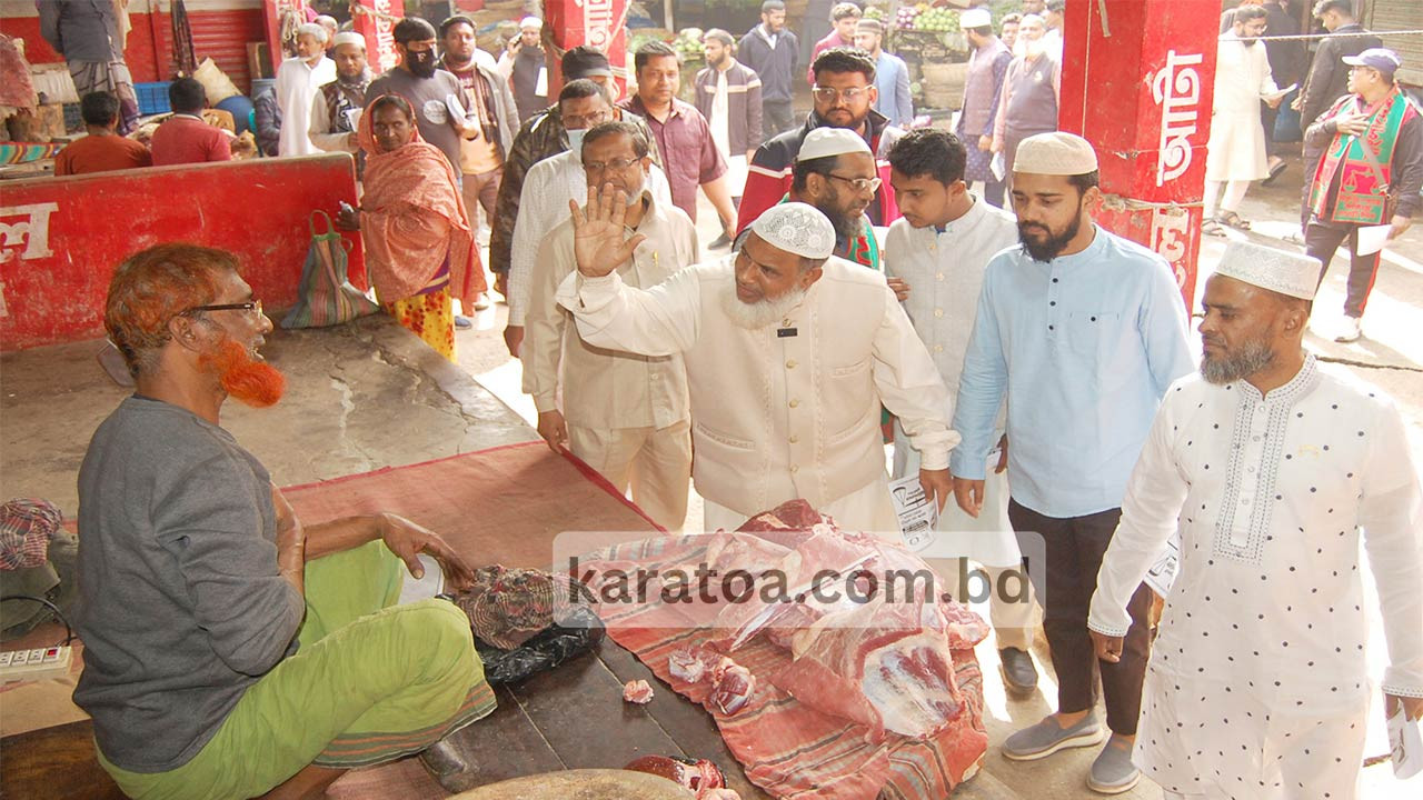 বগুড়া ফতেহ আলী বাজারে গণসংযোগ করলেন আবিদুর রহমান সোহেল