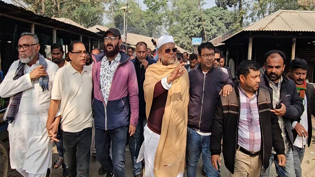 বগুড়ার সোনাতলায় ধানের শীষ প্রতীকে ভোট চেয়ে দিনভর গণসংযোগ