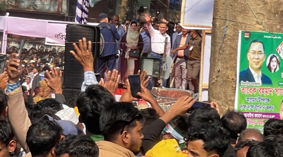 সিলেটে জনসভায় যোগ দিলেন তারেক রহমান