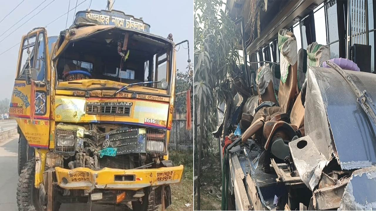 রংপুরের পীরগঞ্জে সড়ক দুর্ঘটনায় বাবা-ছেলেসহ নিহত ৩ আহত ১২