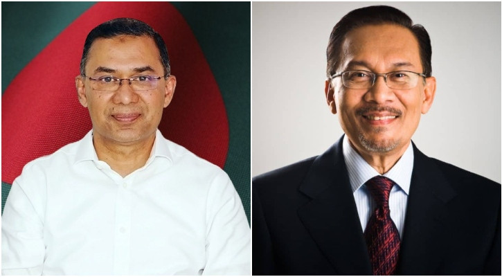 প্রধানমন্ত্রী তারেক রহমানকে মালয়েশিয়া সফরের আমন্ত্রণ জানালেন আনোয়ার ইব্রাহিম