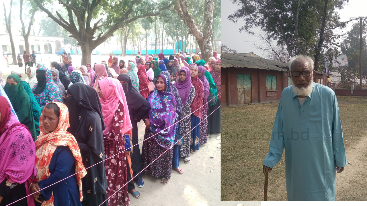 তেঁতুলিয়ায় উৎসব মুখর পরিবেশে ভোট গ্রহণ