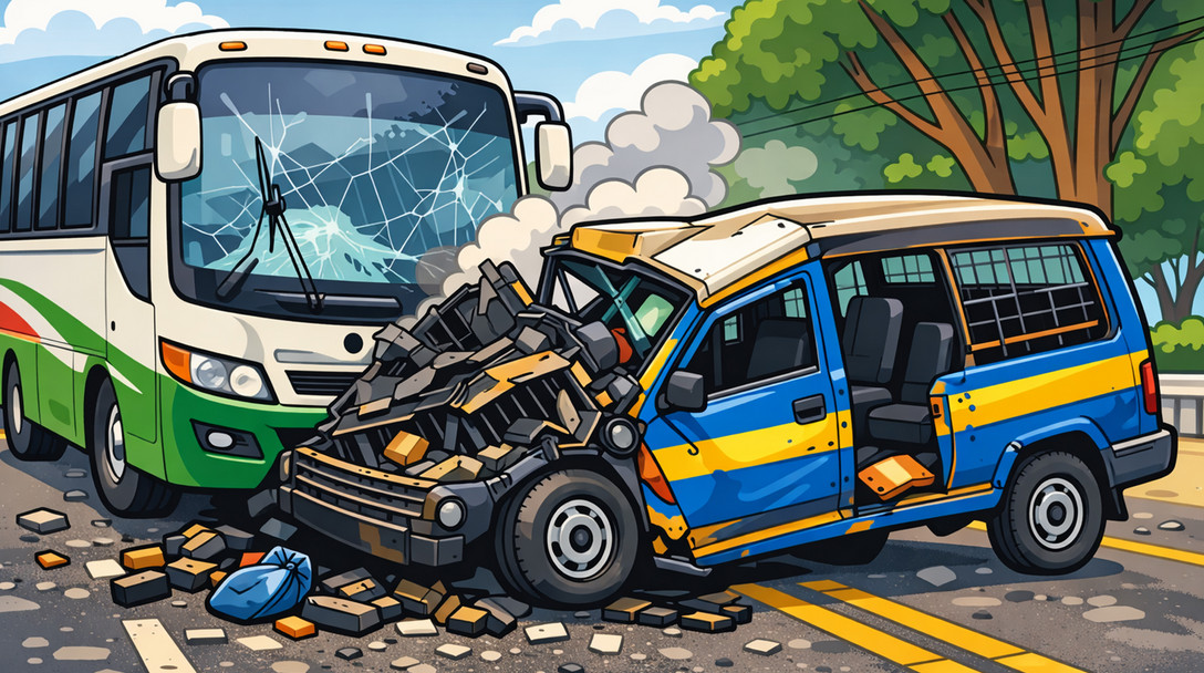 রাজধানীর যাত্রাবাড়ীতে বাস-লেগুনা সংঘর্ষে নিহত ২