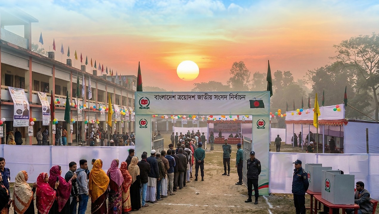 রাত পোহালেই ত্রয়োদশ সংসদ ভোট