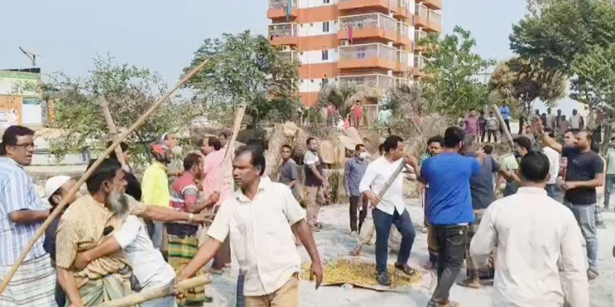 ব্রাহ্মণবাড়িয়ায় মন্দিরের জমি উদ্ধারের দাবিতে মানববন্ধনে হামলা, আহত ১০
