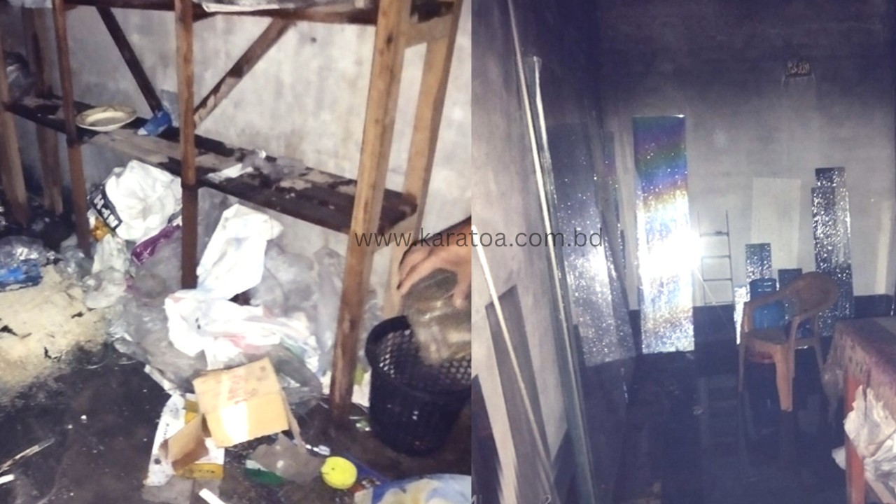 বগুড়ার কাহালুতে গভীর রাতে মুরইল বাজারে ভয়াবহ আগুন