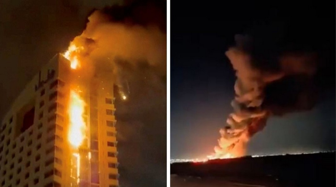 কুয়েতে ইরানের ড্রোন হামলায় বহুতল ভবনে ভয়াবহ আগুন