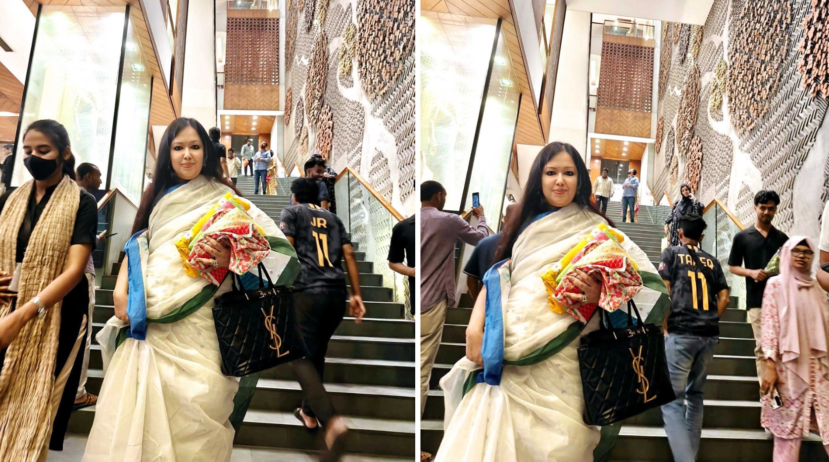 আড়ংয়ে ফ্রি ব্যাগ না পেয়ে ক্ষুব্ধ রুমিন ফারহানা, হাতে কাপড় নিয়ে শোরুম ত্যাগ