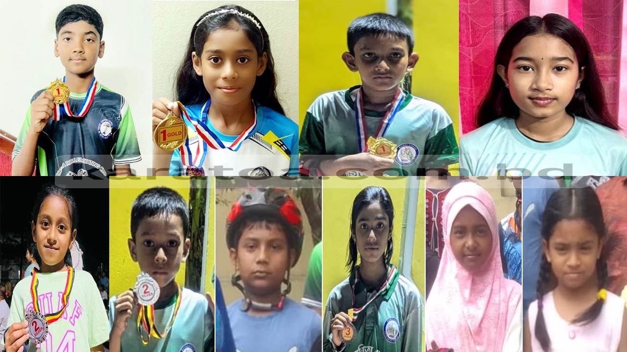 আবারও রাজশাহী বিভাগীয় স্কেটিং প্রতিযোগিতায় চ্যাম্পিয়ন বগুড়া 