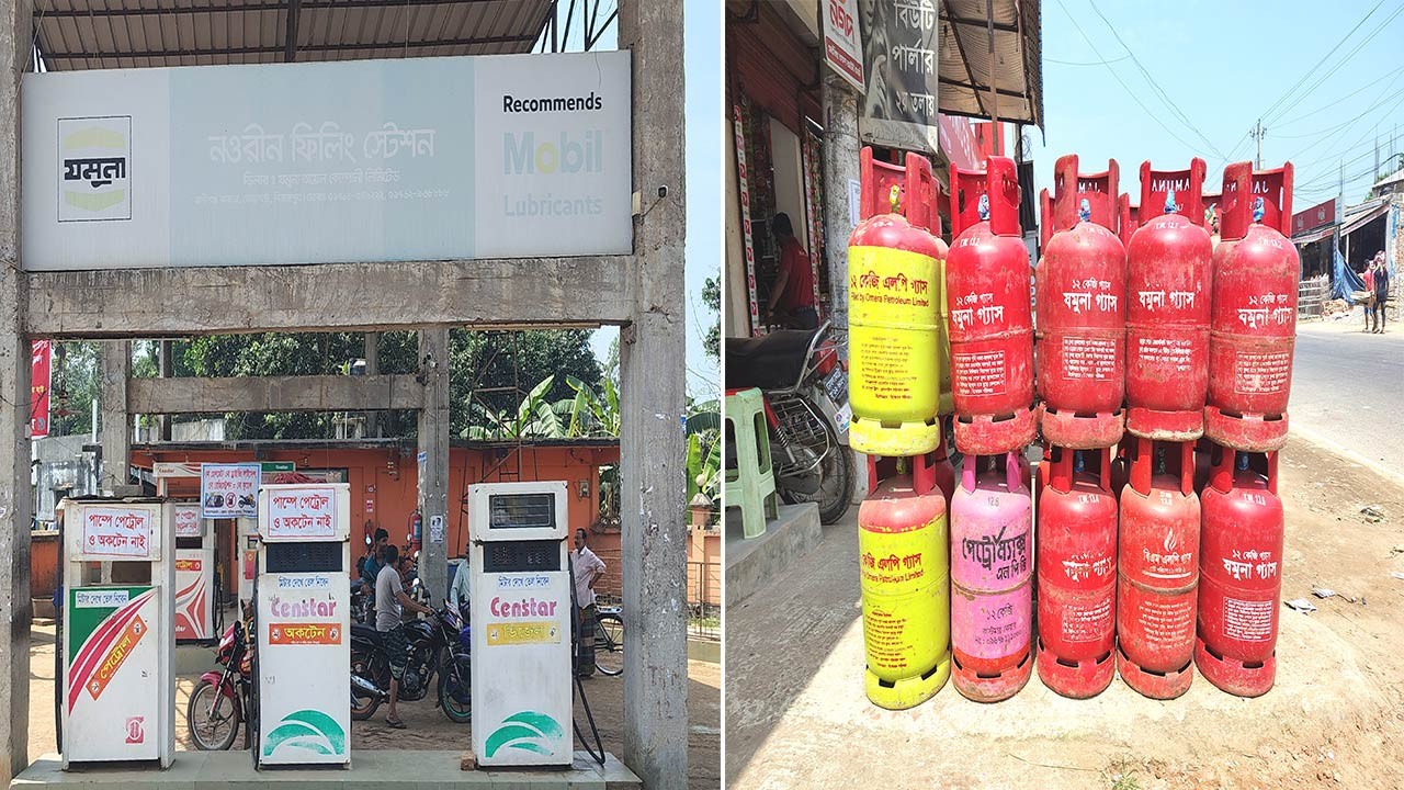 দিনাজপুরের ঘোড়াঘাটে চাহিদা মোতাবেক তেলের আশায় দীর্ঘ লাইন