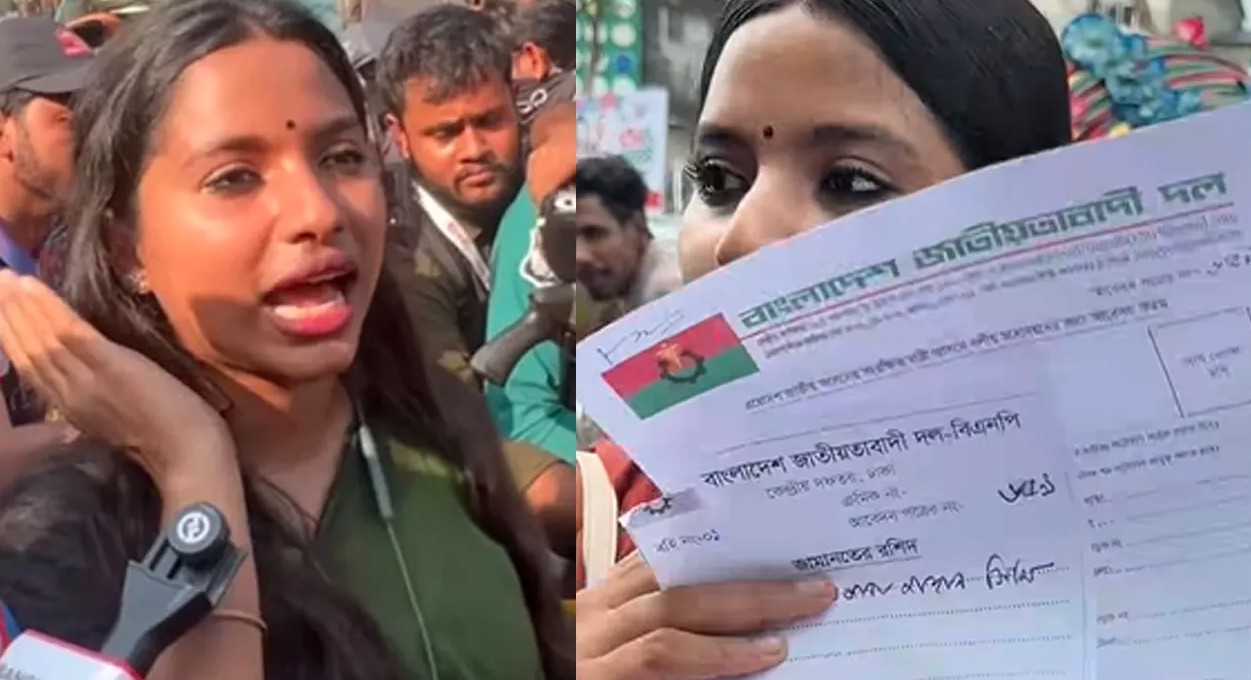 নারী আসনে বিএনপির মনোনয়ন ফরম নিলেন সেই সিঁথি  