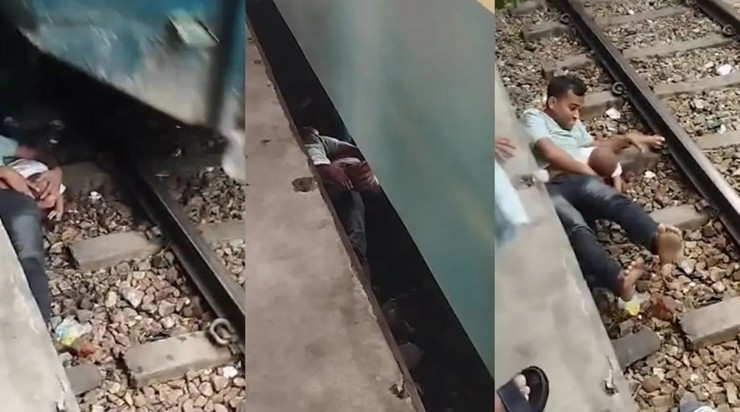 ভৈরবে ট্রেনের নিচে ঝাঁপিয়ে পড়ে শিশুকে বাঁচালেন বাবা, ভিডিও ভাইরাল